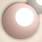 Wand- of plafondlamp van aluminium, metaal en wit glas - Luma Viadurini