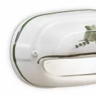 Horizontale buitenwandlamp van keramiek met de hand beschilderde bloemen - Brindisi Viadurini