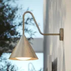 Buitenwandlamp van glas en messing Made in Italy - Rain Viadurini