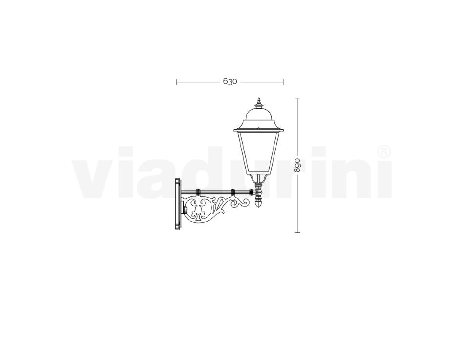 Buitenwandlamp van aluminium en glas Made in Italy Vintage - Bonaria Viadurini