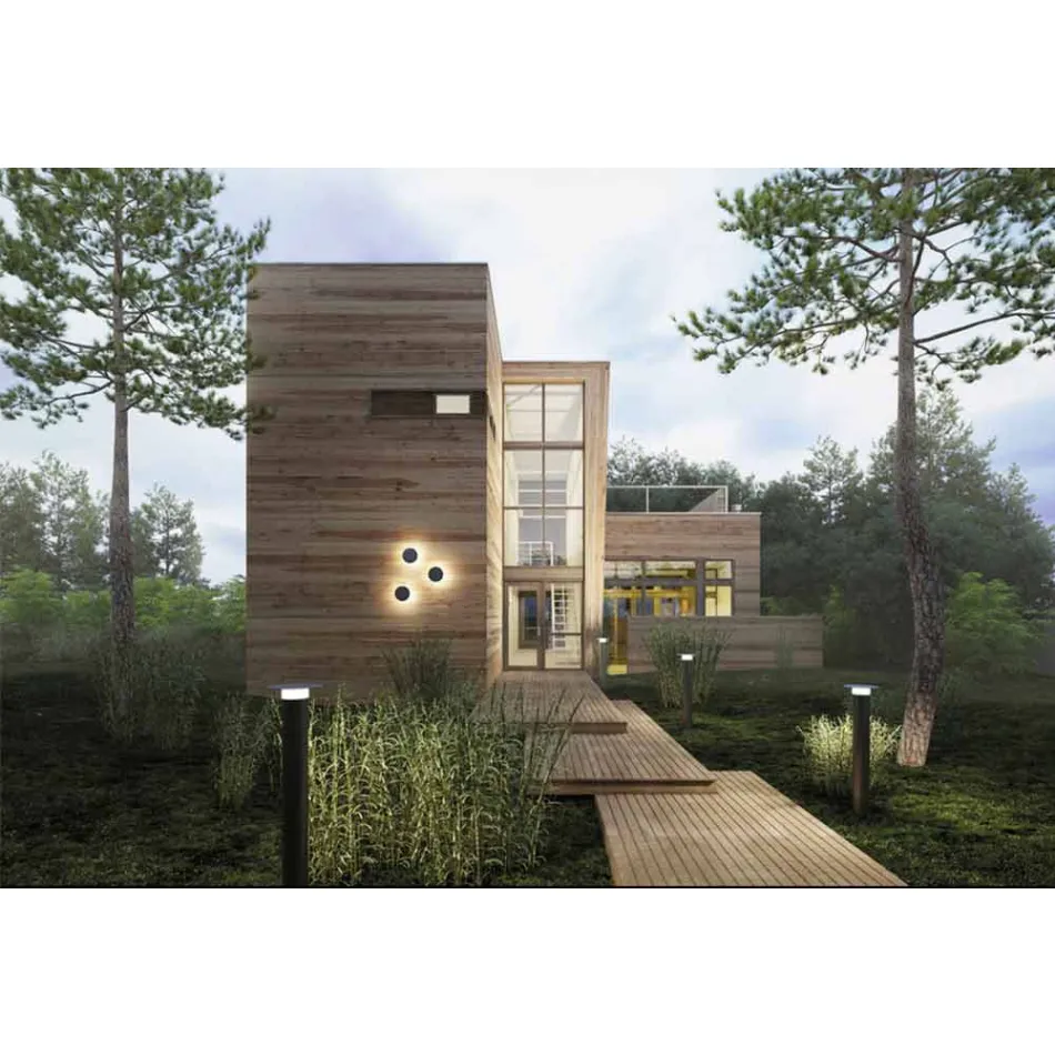 Wandlamp voor moderne buitenkant in koper Made in Italy - Pasdedeux Aldo Bernardi Viadurini