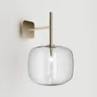 Verfijnde wandlamp van geblazen Pyrex-glas en metaal, gemaakt in Italië - Donatina Viadurini