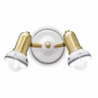 Ronde wandlamp met 2 spots in messing en handbeschilderd keramiek - Savona Viadurini