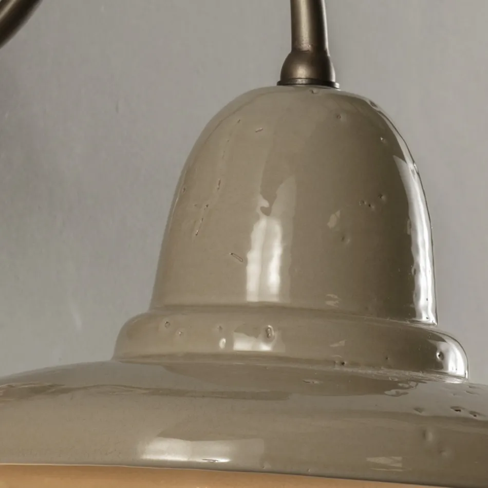 Ronde ambachtelijke tuinapplique in Galestro Made in Italy - Toscot Spoleto Viadurini