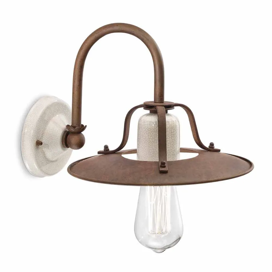 Applique industriële stijl metaal en keramiek Ferroluce Viadurini