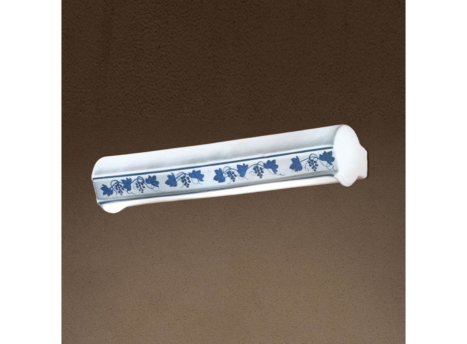 2-lichts buisvormige wandlamp in handbeschilderd gedecoreerd keramiek - Triëst