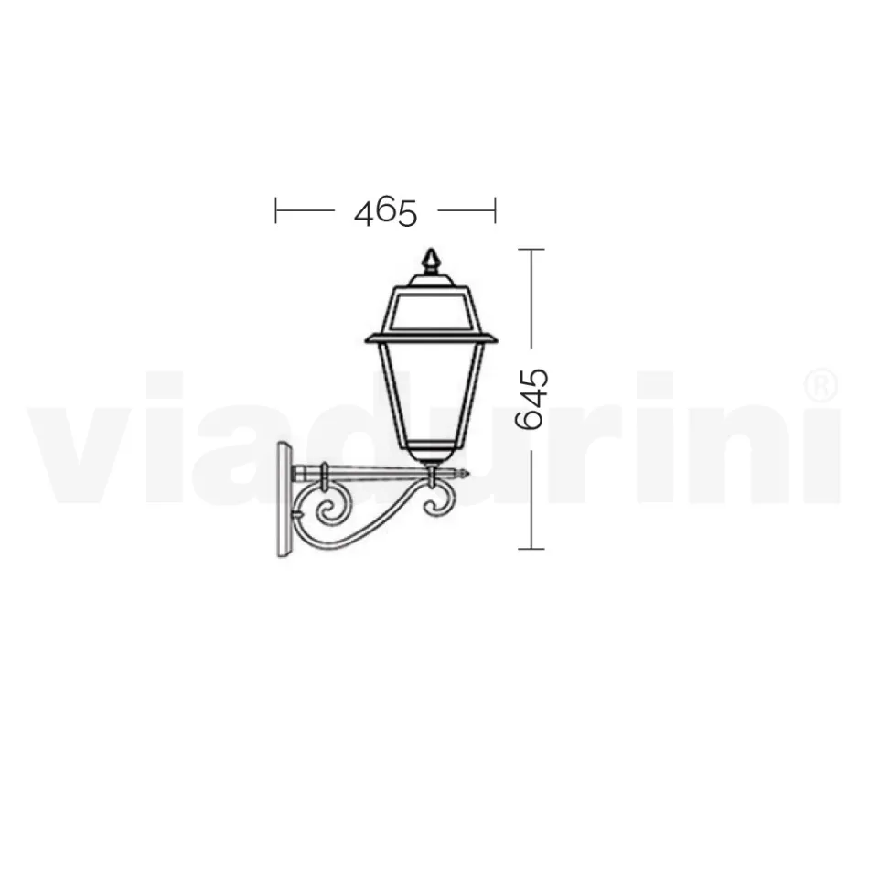 Vintage buitenwandlamp van aluminium en glas gemaakt in Italië - Doroty Viadurini