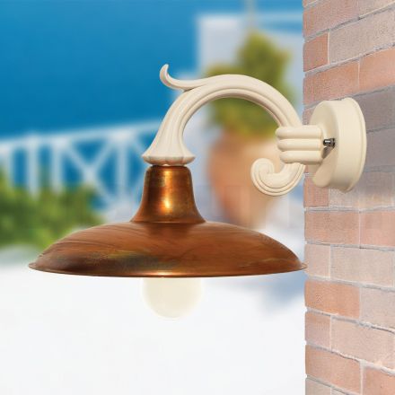 Vintage tuinapplique in aluminium en messing gemaakt in Italië - Adela Viadurini