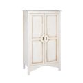 Gepatineerde witte houten kledingkast met 2 deuren Made in Italy - Agni