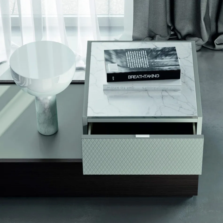 Slaapkamermeubilair met 7 elementen moderne stijl Made in Italy - Polynesië Viadurini