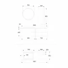 Badkamermeubels in wit en walnoothout met wastafel, wandmeubel en spiegel - Renga Viadurini