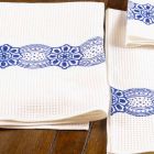 Italiaanse handgemaakte handdoek met handgemaakte katoenen print - handelsmerken Viadurini