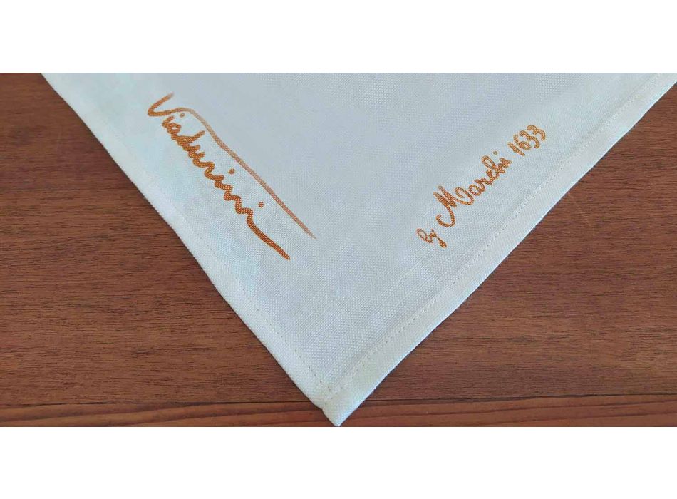 Handgedrukte artistieke katoenen handdoek Uniek Italiaans ambachtelijk stuk Viadurini