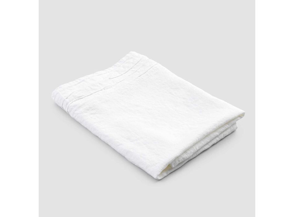 Italiaanse handgemaakte luxe witte zware linnen badhanddoek - Jojoba Viadurini