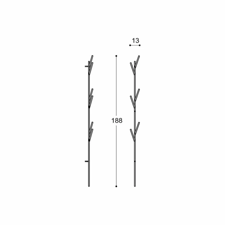Modern design vloerkapstok in wit of verchroomd metaal - Kottac Viadurini