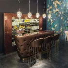 Barteller met glitterglazen blad Made in Italy, luxe - Calcutta Viadurini