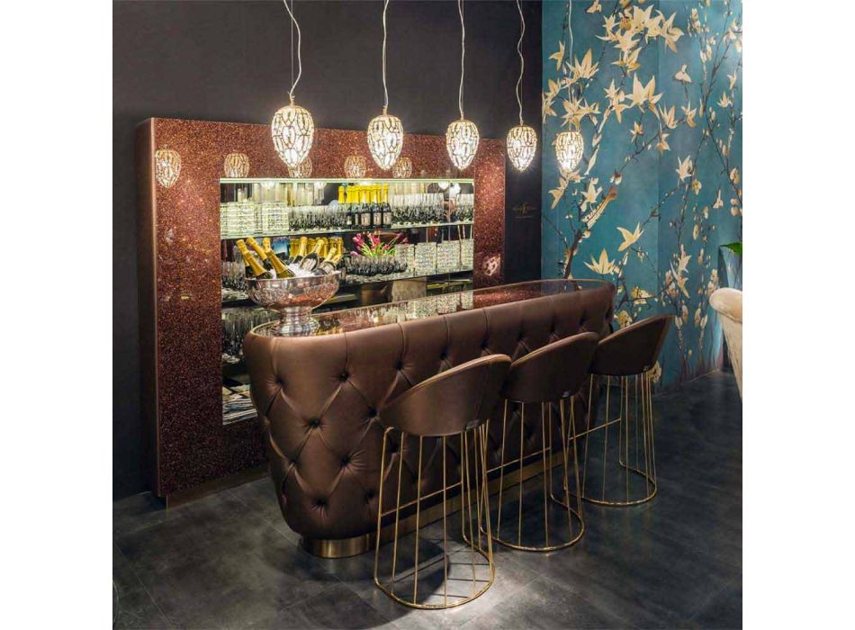 Barteller met glitterglazen blad Made in Italy, luxe - Calcutta Viadurini