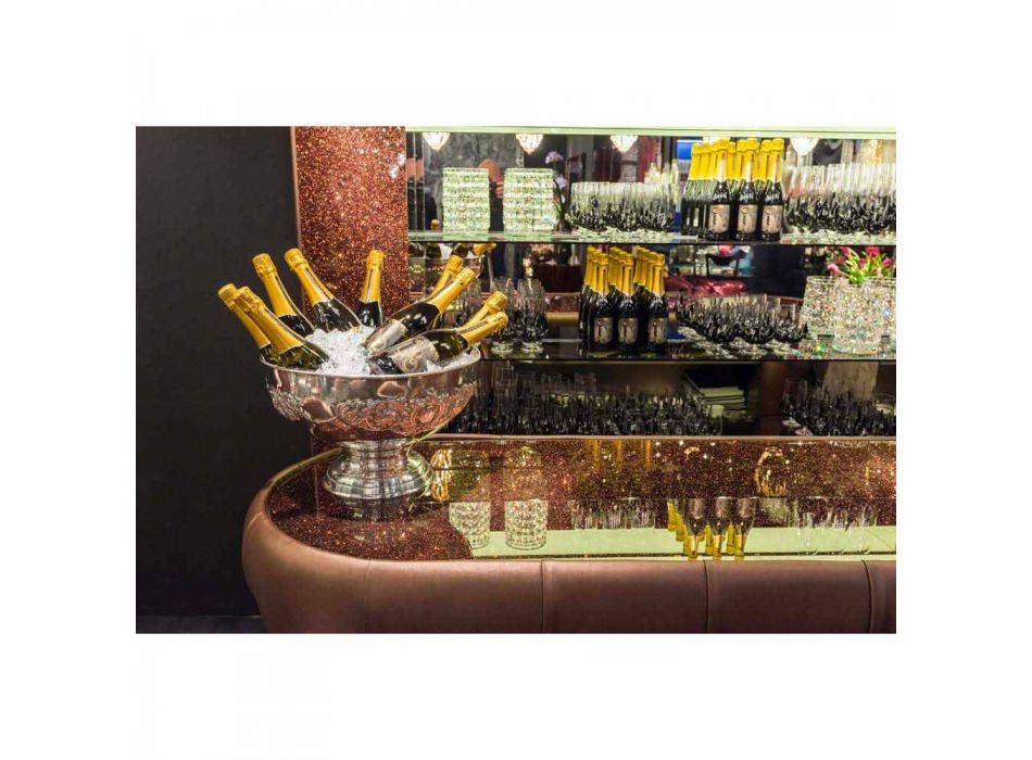 Barteller met glitterglazen blad Made in Italy, luxe - Calcutta Viadurini