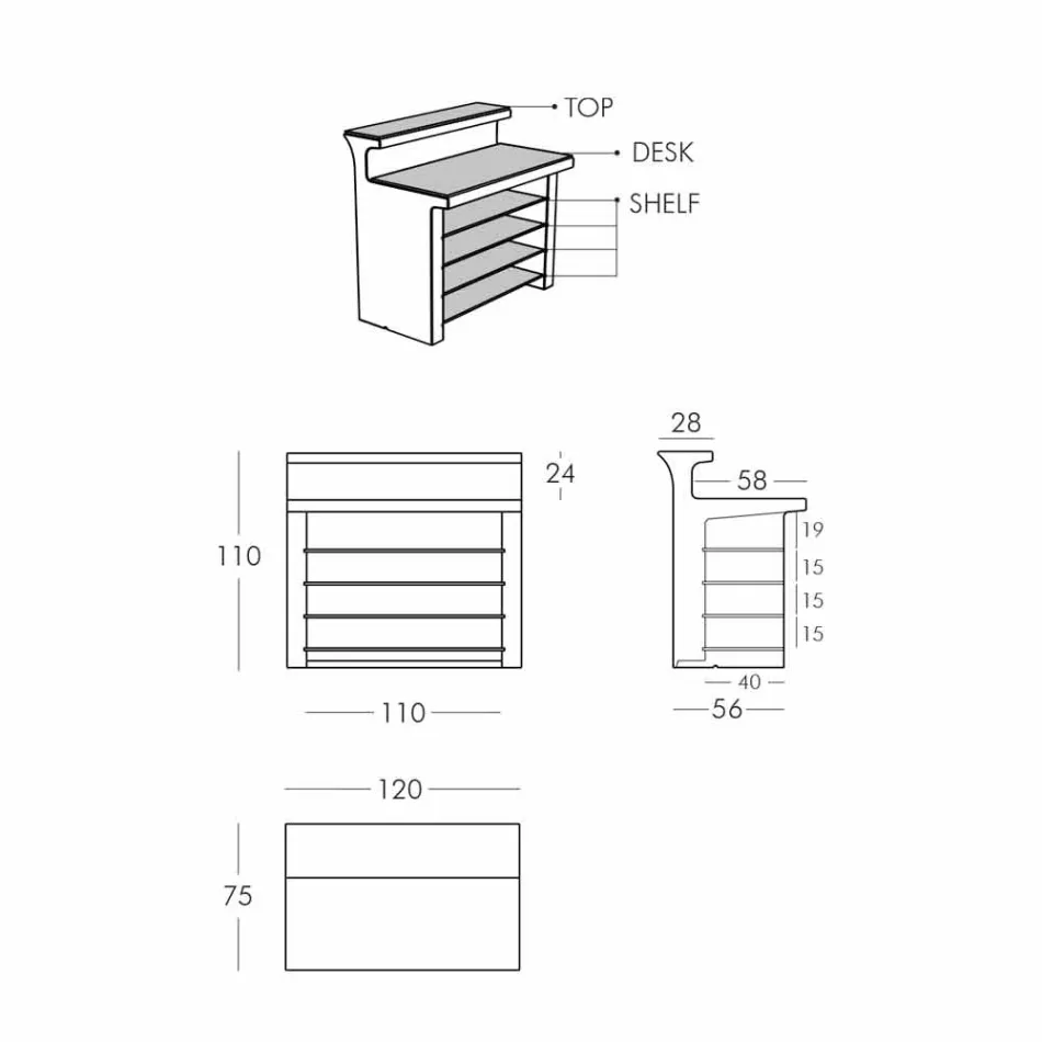 Barkruk in moderne stijl Slide Break Line bright made in Italy Viadurini