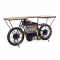 Modern design consolestang in mangohout en stalen motorfiets - sjalot