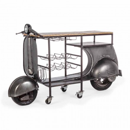 Barconsole in mangohout en Vespa in modern design - sjalot Viadurini