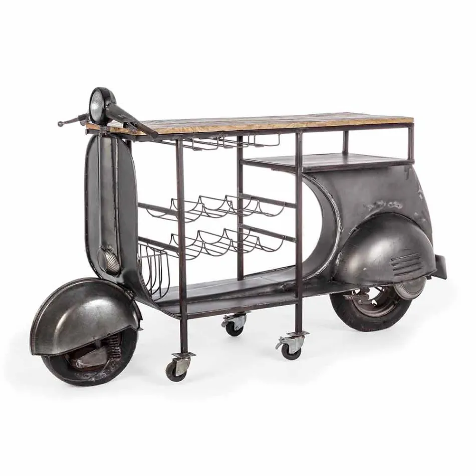 Barconsole in mangohout en Vespa in modern design - sjalot Viadurini