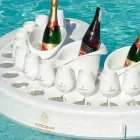 Swim-up bar Trona kunstleer wit nautische en plexiglas Viadurini