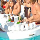 Swim-up bar Trona kunstleer wit nautische en plexiglas Viadurini
