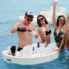 Trona drijvende stang in wit nautisch ecoleer en plexiglas Viadurini