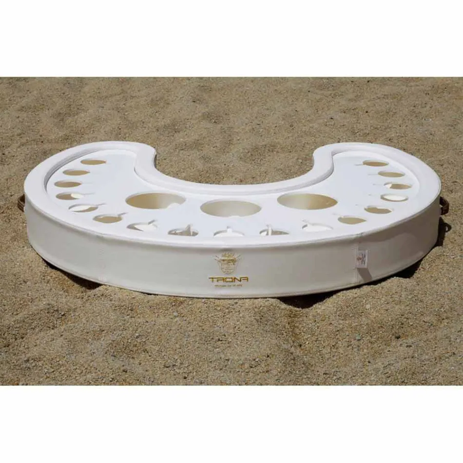 Trona drijvende stang in wit nautisch ecoleer en plexiglas Viadurini