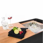 Moderne mobiele bar op wielen ontwerp met houten en stalen tafel - Giancalliope Viadurini