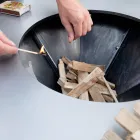 Met kookplaat en houthoudercompartiment - Giorgione Viadurini