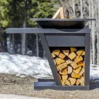 Met kookplaat en houthoudercompartiment - Giorgione Viadurini