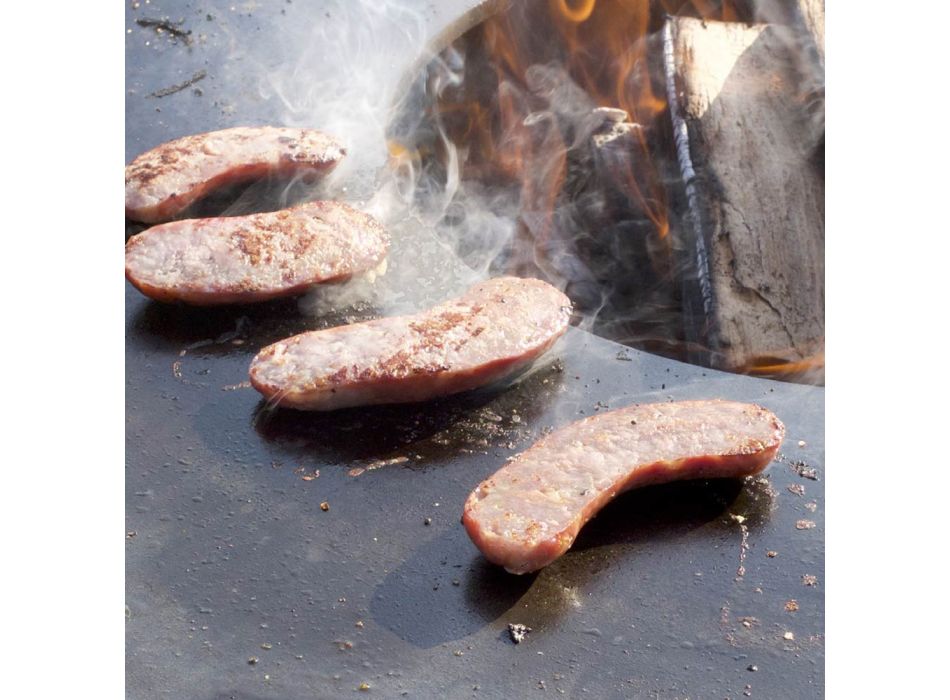 Houtgestookte barbecue met kookplaat en houthoudercompartiment - Ferran Viadurini