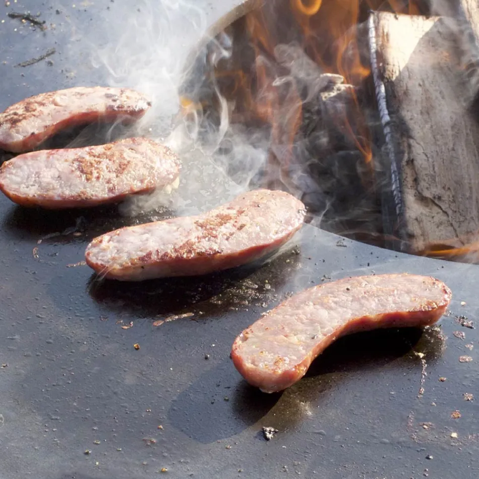 Houtgestookte Barbecue Met Kookplaat En Houten Houdercompartiment - Ferran Viadurini