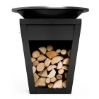 Houtgestookte Barbecue Met Kookplaat En Houten Houdercompartiment - Ferran Viadurini