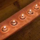 Wasboot met bruine of ivoren kaarsen inbegrepen Made in Italy - Ludvig Viadurini