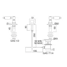 Bidetmengkraan met 3 gaten en interne messing Levering Made in Italy - Noriana Viadurini
