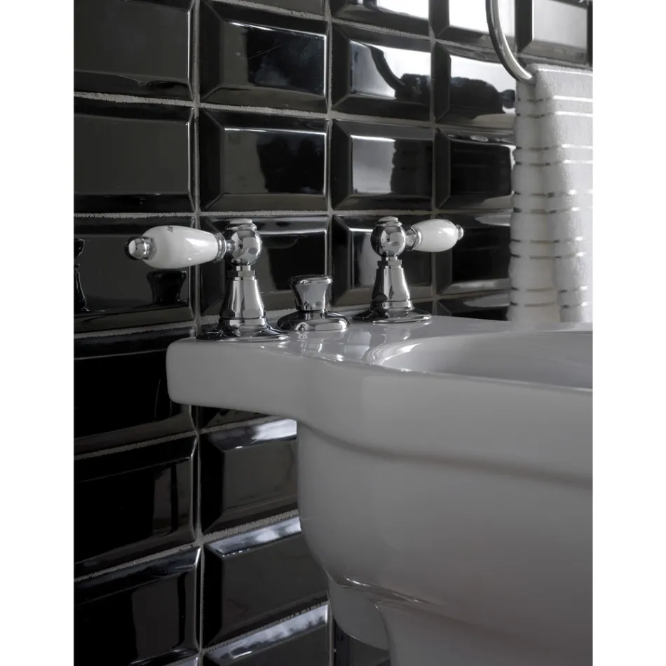 Bidetmengkraan met 3 gaten en interne messing Levering Made in Italy - Noriana Viadurini