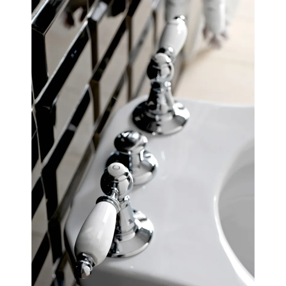 Bidetmengkraan met 3 gaten en interne messing Levering Made in Italy - Noriana Viadurini