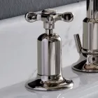 3-gats wastafelmengkraan met hoge uitloop in nikkelafwerking Made in Italy - Rood Viadurini