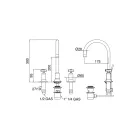 3-gats wastafelmengkraan met hoge uitloop in nikkelafwerking Made in Italy - Rood Viadurini