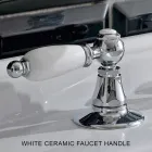 3-gats wastafelmengkraan met klassieke hendels in handgemaakt messing - Noriana Viadurini