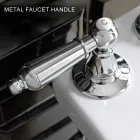 3-gats wastafelmengkraan met klassieke hendels in handgemaakt messing - Noriana Viadurini