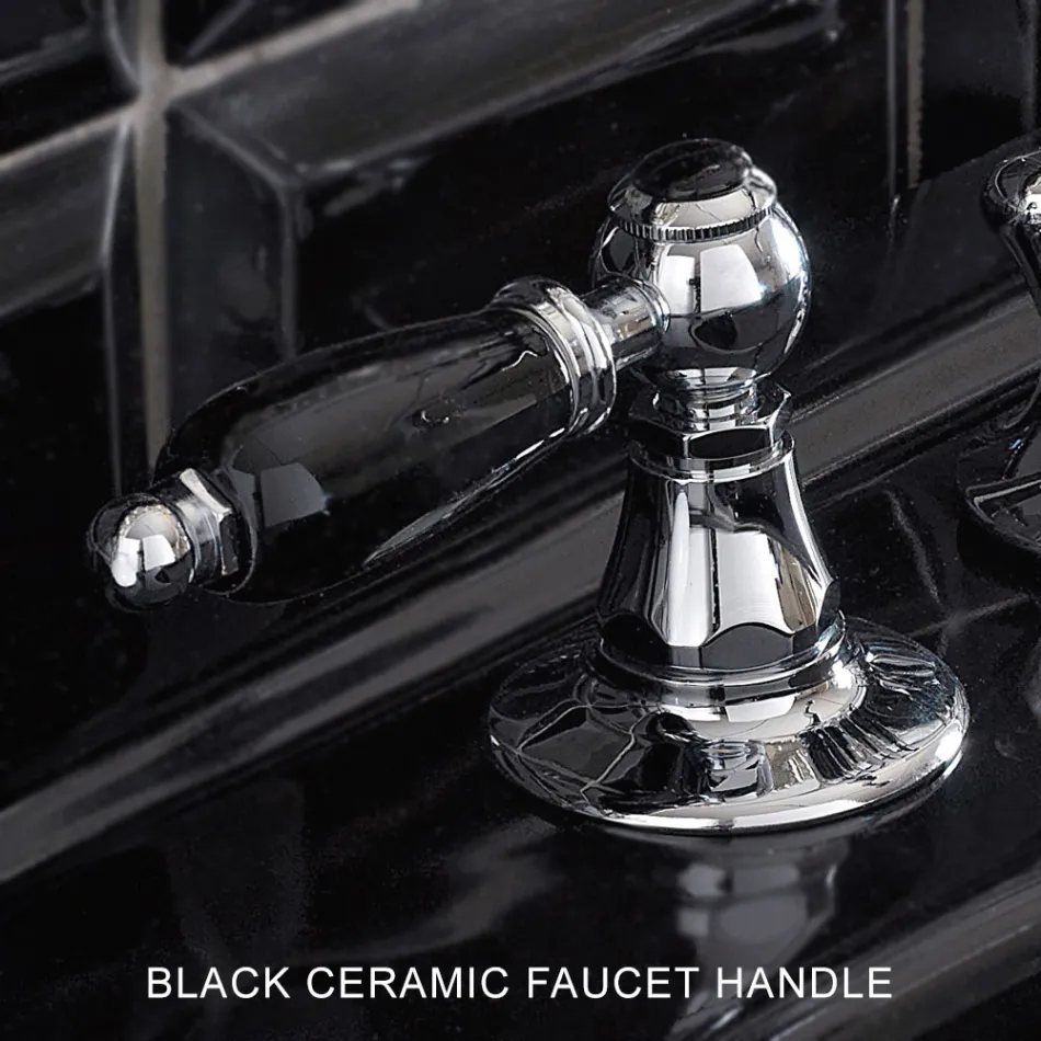 3-gats wastafelmengkraan met messing afvoer Klassieke handgemaakte stijl - Noriana Viadurini