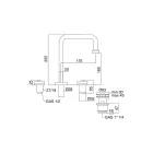 Moderne 3-gats wastafelmengkraan met rode en blauwe lijnen Made in Italy - Quito Viadurini
