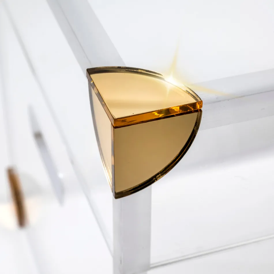 Plexiglas opbergkist met gouden details, gemaakt in Italië - Briseide Viadurini