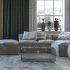 Kofferbak in transparant of gerookt acrylkristal en modern staal - Dante Viadurini