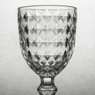Beker in transparant glas met reliëfdecoratie 12 stuks - Angers Viadurini