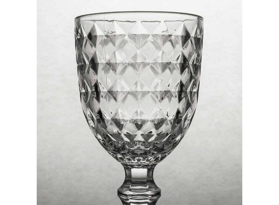 Beker in transparant glas met reliëfdecoratie 12 stuks - Angers
